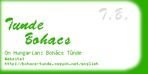 tunde bohacs business card