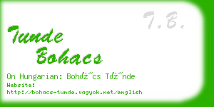 tunde bohacs business card